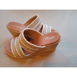 Andre Assous Nolita Braided Raffia Espadrille Wedge Sandals Size - 5 US/EU 36